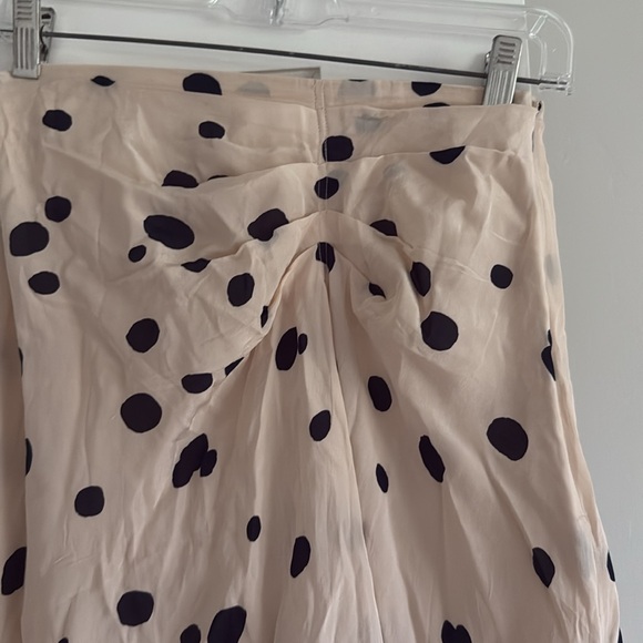 ba&sh Debra Midi Skirt mavy polka dots viscose cream navy silky - Picture 6 of 6